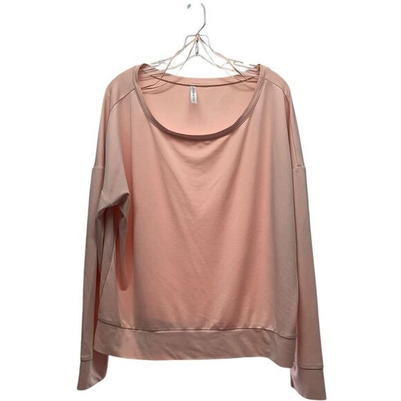 Fabletics Long Sleeve Round Neck Top in Soft Pink Size Large - Picture 1 of 6